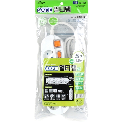 강원전자 넷메이트 안전 SAFE 국산 정규격 멀티탭 멀티콘센트 5구 개별 접지 스위치 - 상세 이미지 3