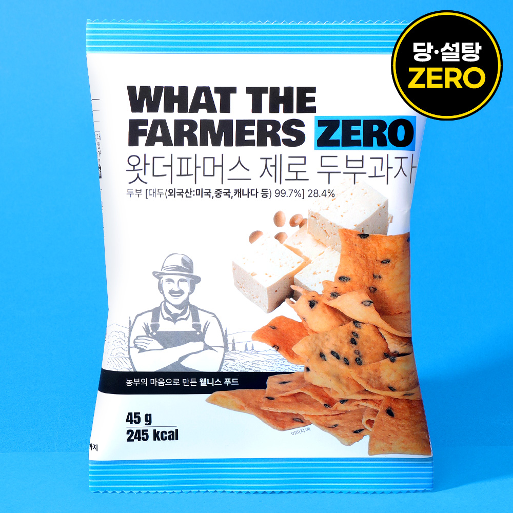 왓더파머스 제로 필수 건강간식 오븐에 구운 무설탕 두부과자 18봉 이미지 2