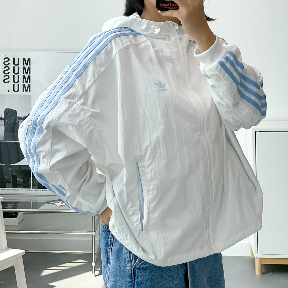 아디다스 아디브레이크 러닝 집업 후드 자켓 화이트 - 상세 이미지 2