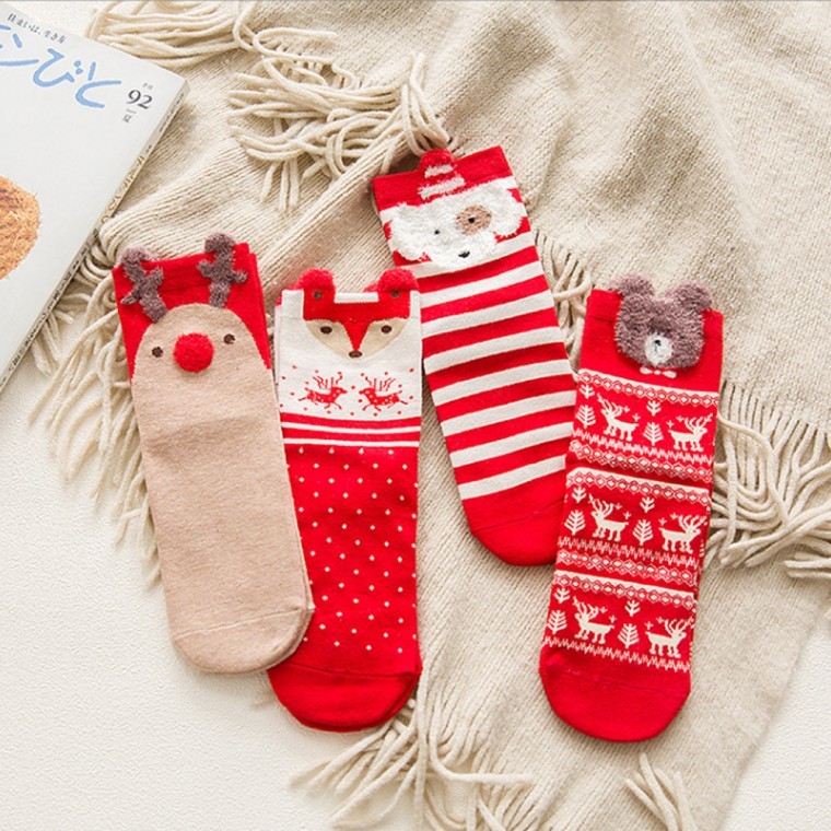 레드포인트 크리스마스양말 4개세트 - 상품 이미지