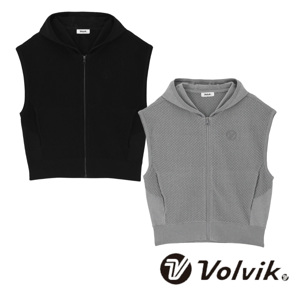 볼빅 골프웨어 여성골프조끼 간절기 풀집업 후드 니트 베스트 VLKVP802 - 상품 이미지