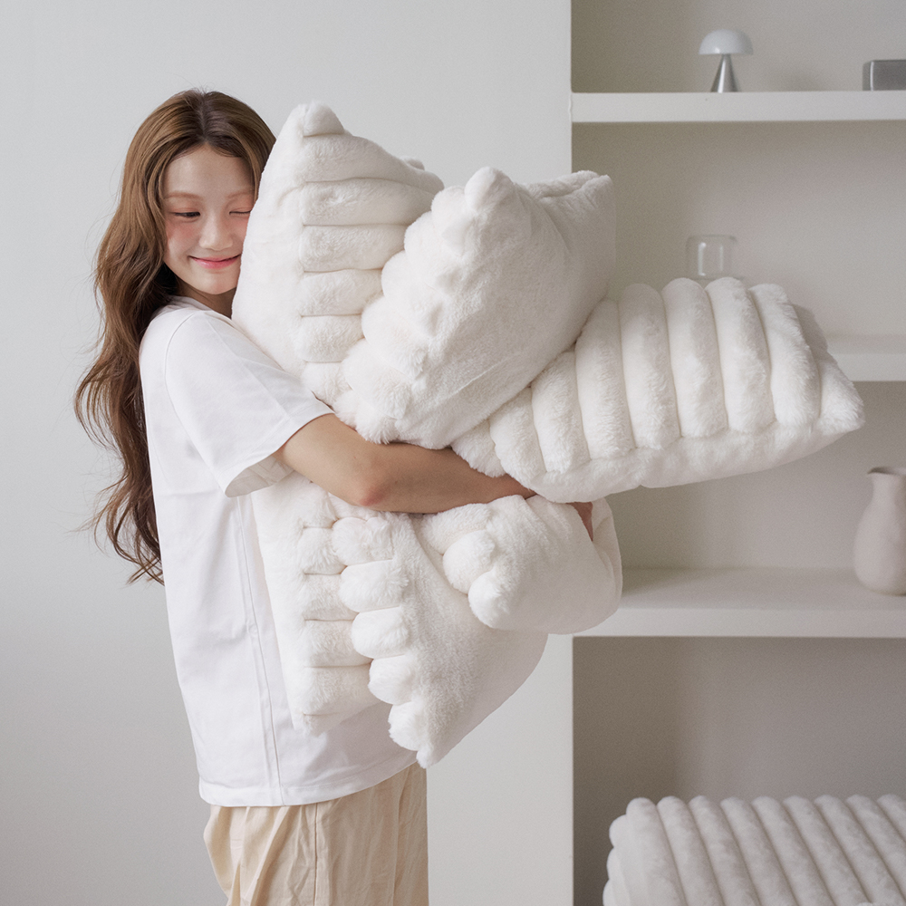 몽글몽글 소프티 밍크 라떼 베개커버 겨울 베개 50X70cm