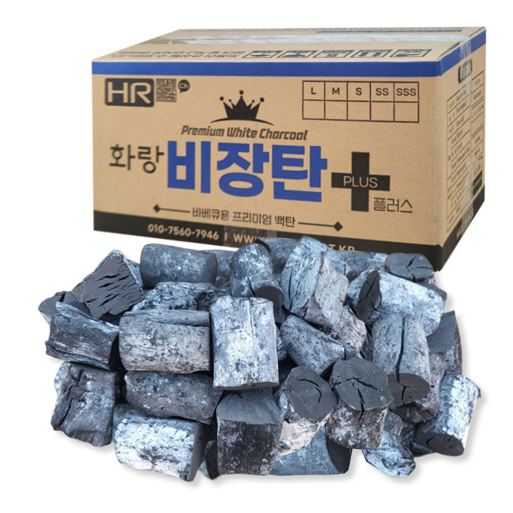 화랑 비장탄 M 마이띠유 라오스 백탄 참숯 캠핑 바베큐용 7kg, 1개