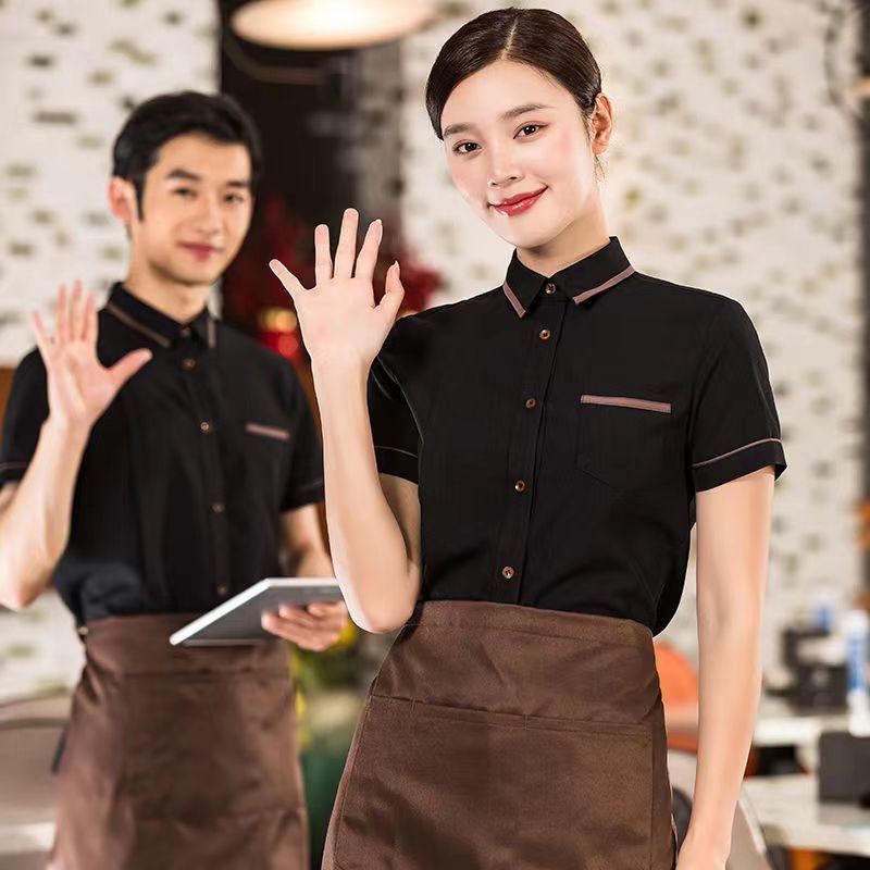 식당 카페유니폼 캐주얼 긴팔 서빙복 호텔 커피숍 그레이 조절식 버튼 긴팔 M - 상품 이미지