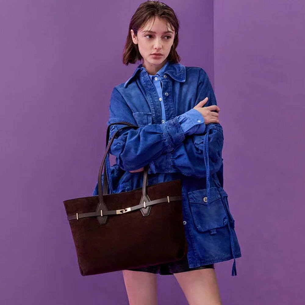 [찰스앤키스] 알렛 리사이클 스웨이드 더블-핸들 벨트 토트백 2Colors CK2-30271639-1 - 상세 이미지 5