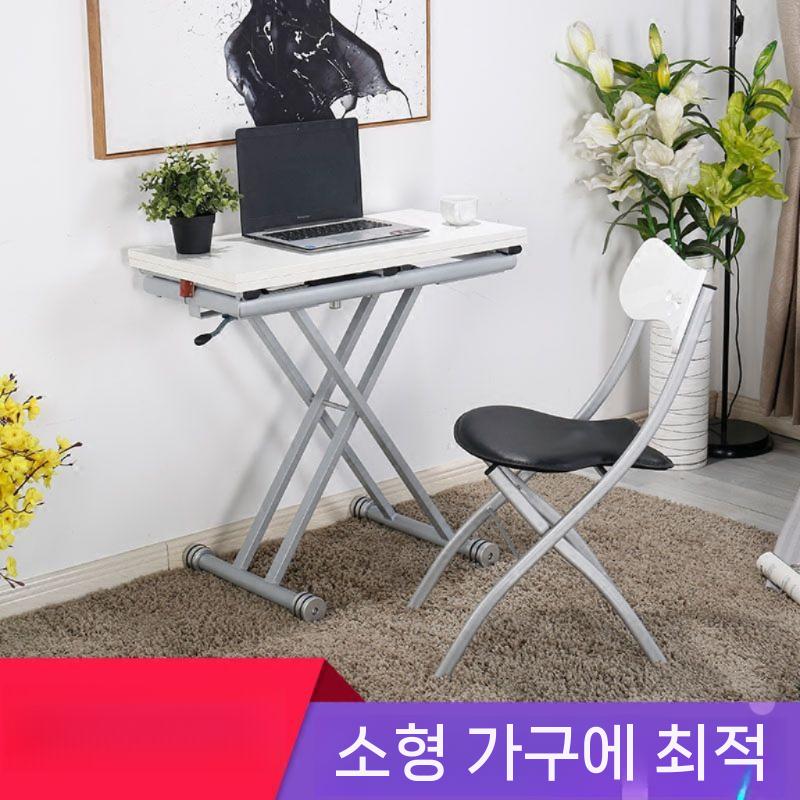 접이식 리프팅 이동식 확장 높이조절 테이블 인테리어 다기능 80x40 블랙 강화 완제품 - 상세 이미지 2