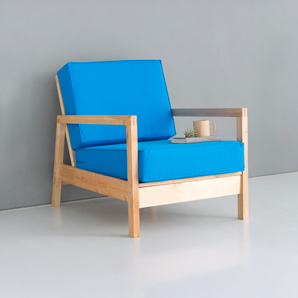 LILLBERG 1인소파 우드/그린, 1인용