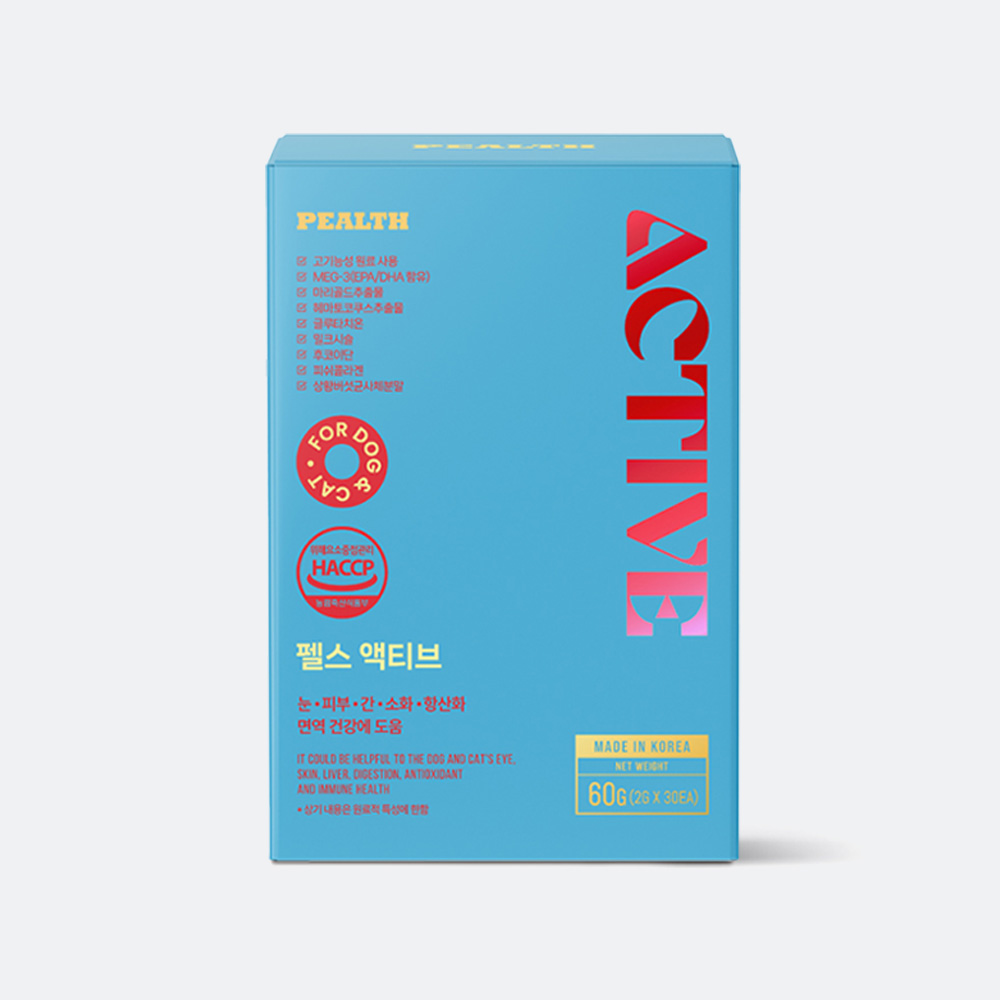 펠스 액티브 강아지 고양이 눈 피부 간 소화 항산화 면역 영양제 30포, 2개 - 상세 이미지 3