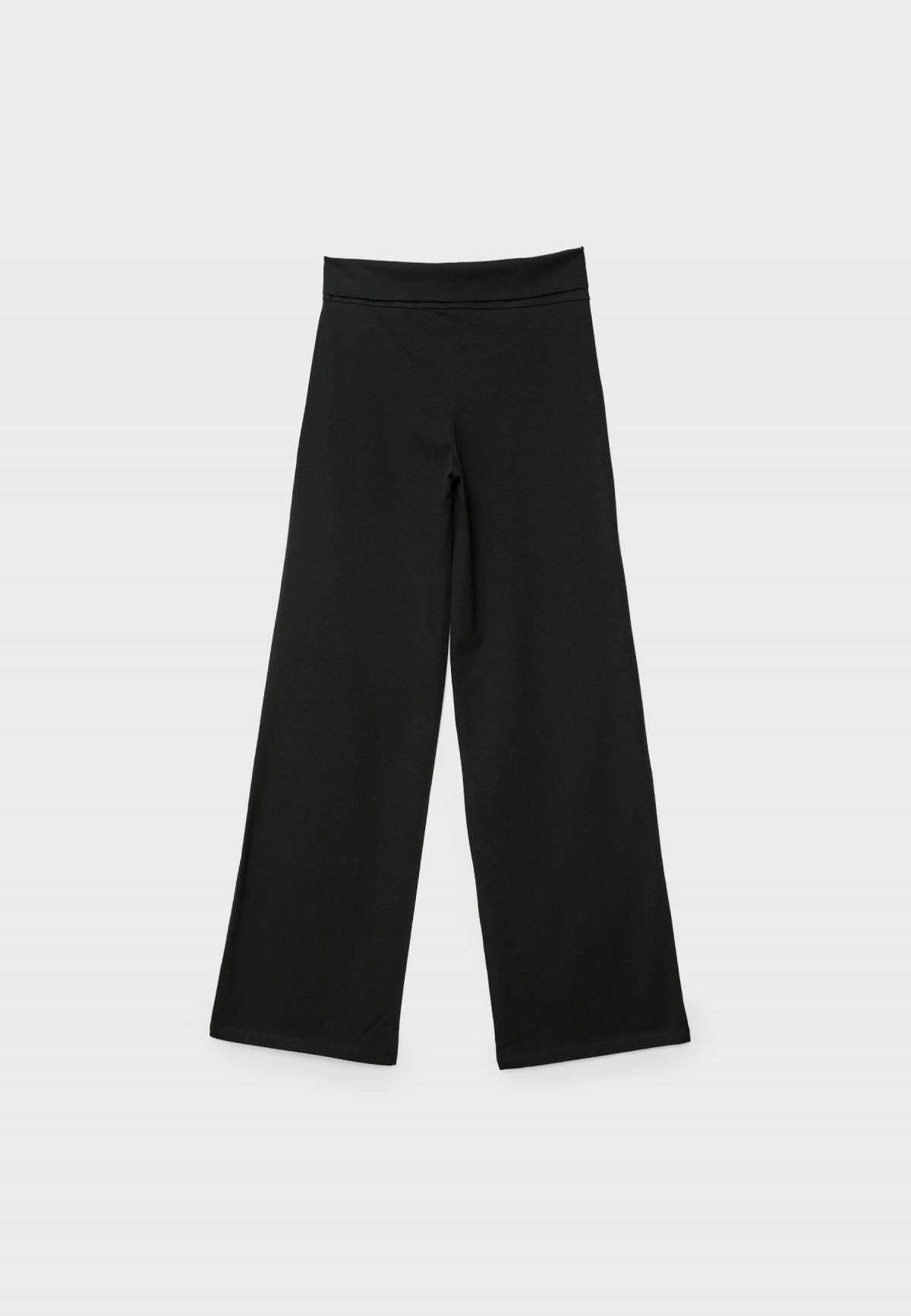 스트라디바리우스 하이웨이스트 메쉬 폴드오버 스트레이트핏 팬츠 4548/525 BLACK - 상세 이미지 4