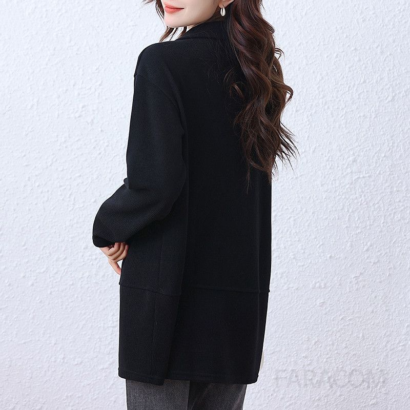 여성 맨투맨 심플한 스타일의 하프지퍼 브러시드 스웨트셔츠 겨울용 따뜻한 착용감 캐주얼한 오버핏 데일리룩 - 상세 이미지 4