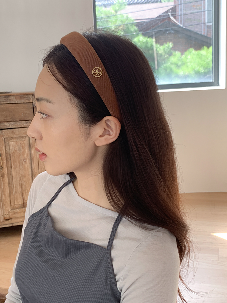 [자체제작] 스웨이드 와이드 헤드밴드 - 골드라벨 볼륨 통통 넓은 무지 귀안아픈머리띠 - 상세 이미지 2