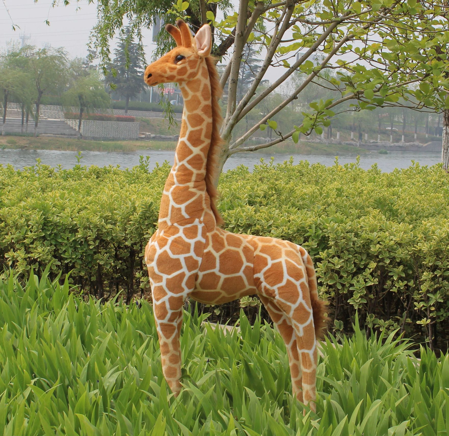 인형 사슴 애착 기린인형 큰 봉제 동물 서 있는 매화 사슴 65cm 높이 사슴뿔 포함 - 상세 이미지 3