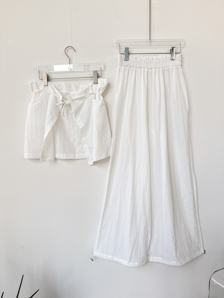 투웨이 랩스커트 트랙 바스락 조거 와이드 치마바지 - 상세 이미지 2