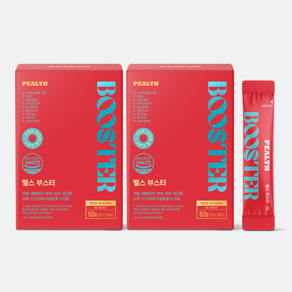 펠스 부스터 강아지 고양이 관절 체중관리 피부 소화 간 영양제 30포, 2개 - 상품 이미지