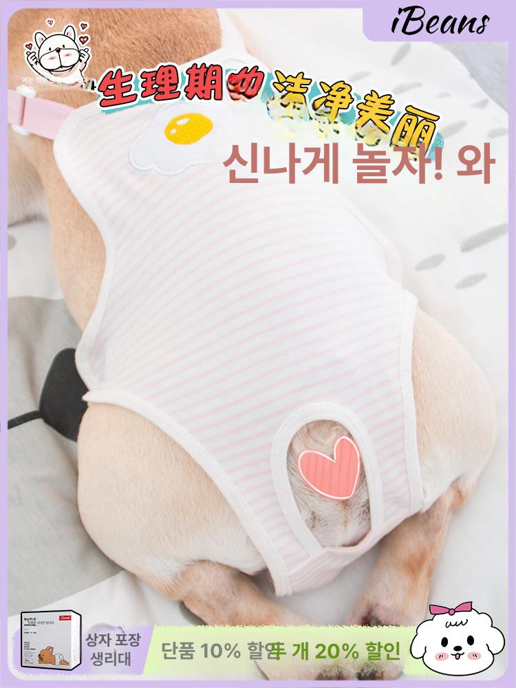 강아지 생리 팬티 세탁 위생 바지 세척 기저귀 속옷 옐로우 에그 S - 상세 이미지 2