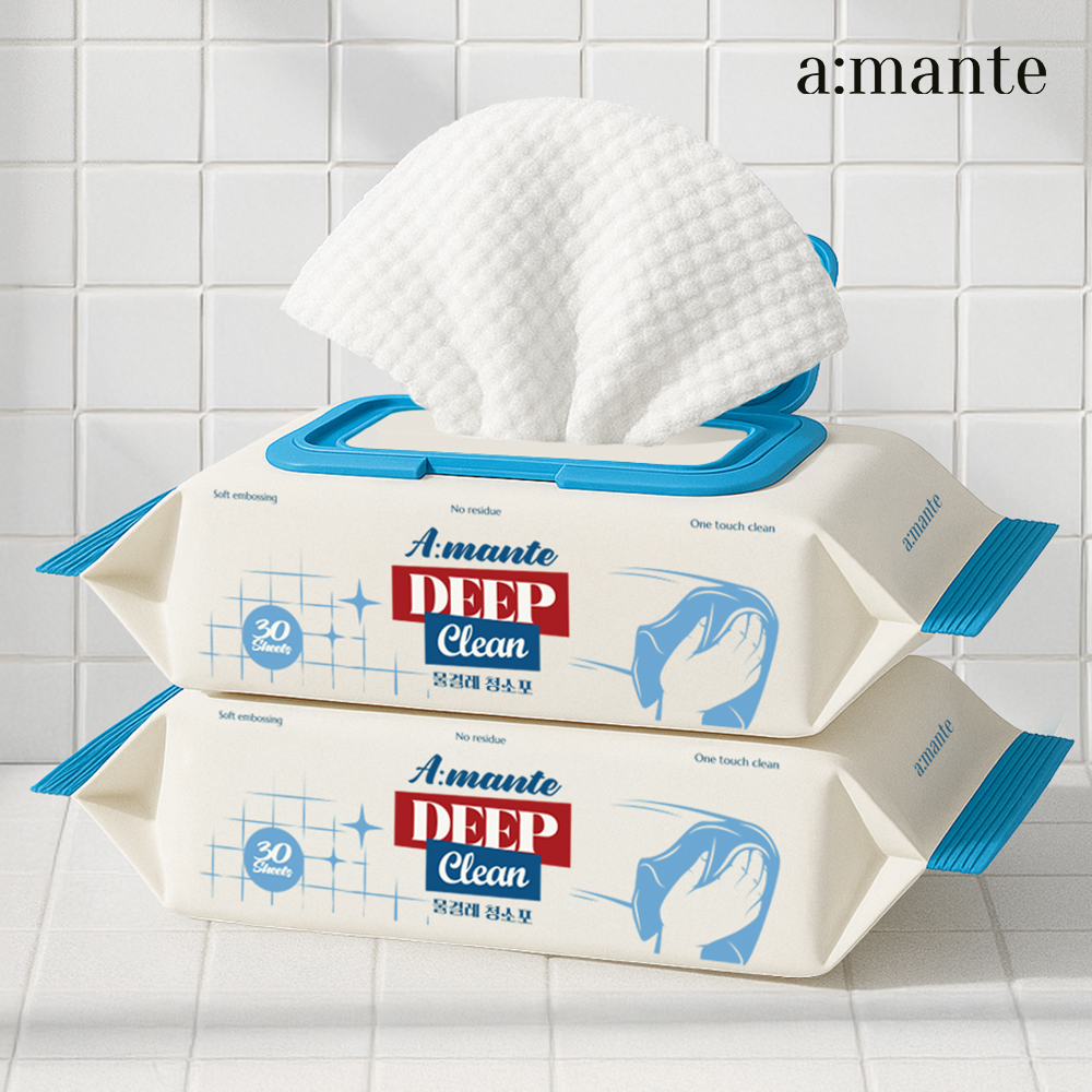 아망떼 딥클린 물걸레청소포 밀대 먼지 바닥 청소물티슈 대형 5팩 150매 제품 이미지