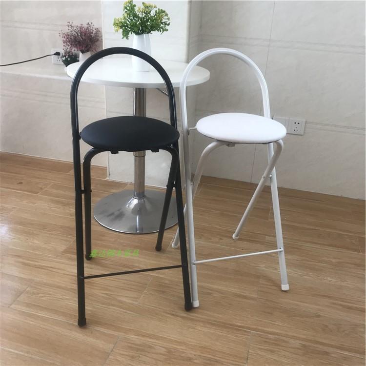 바텐의자 접이식 철제 의자 바테이블 바스툴 60cm 블랙 보드표면 - 상품 이미지