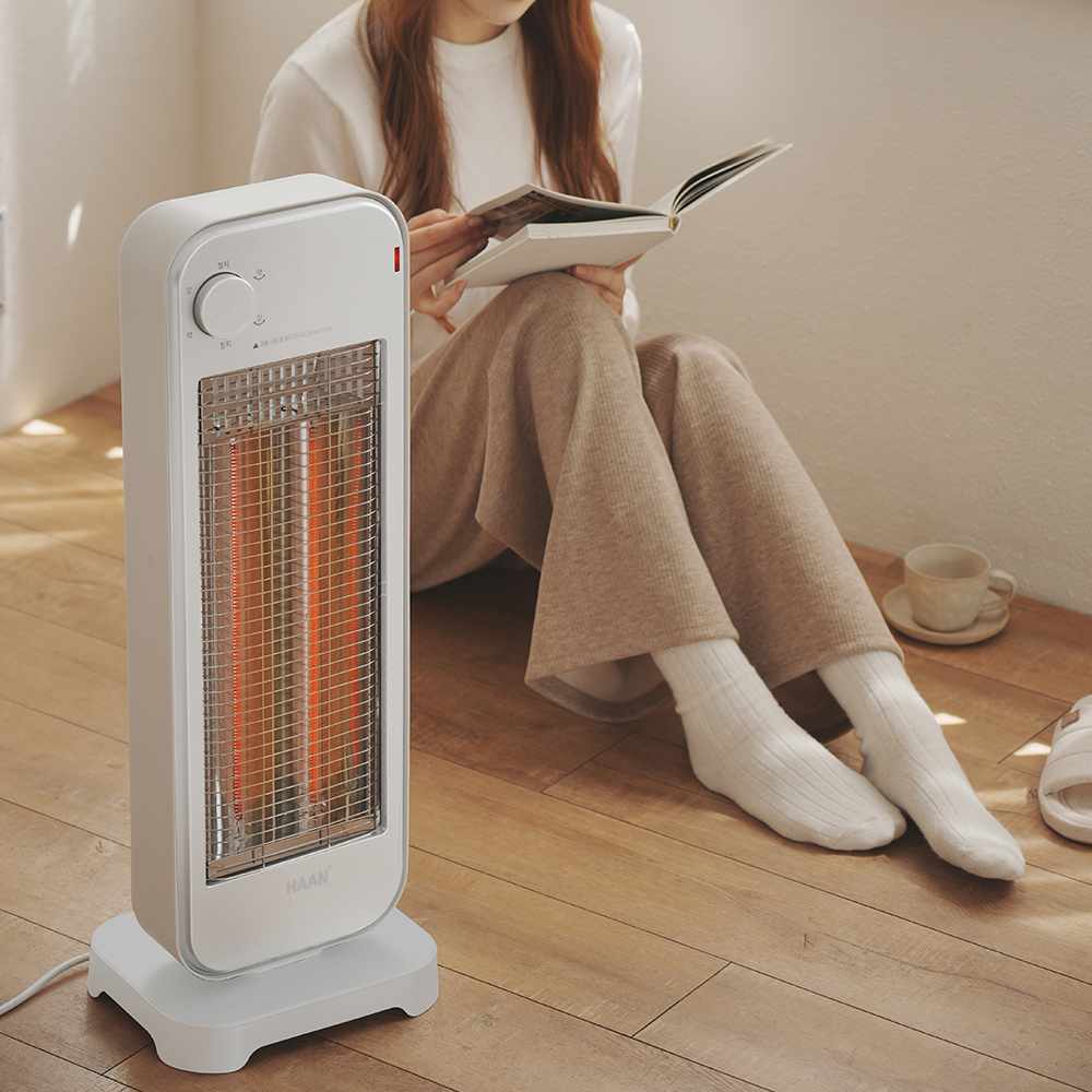 한경희 자동좌우회전 프리미엄 2단 카본 전기히터 HAAN-Q3500 화이트