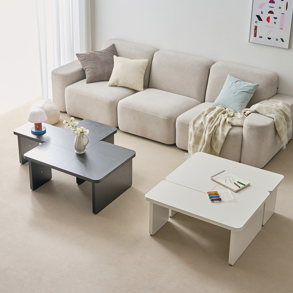듀오 1+1 E0 확장형 거실 소파테이블 침실 침대 사이드 협탁 테이블