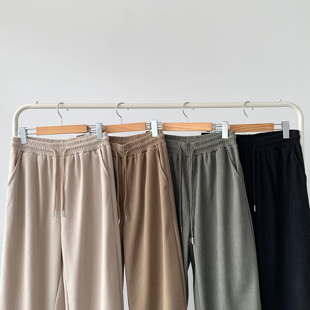 [1+1] 남자 코듀로이 바지 밴딩 와이드팬츠 이미지 4