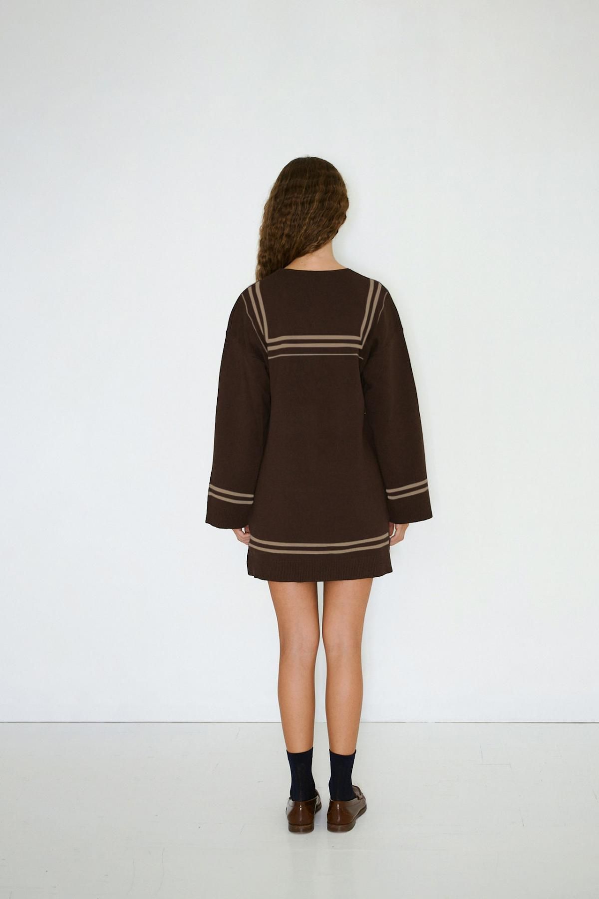 타이니코튼 세일러 무드 다크브라운 미니 원피스 AW25-724M05 ONE COLOR - 상세 이미지 4