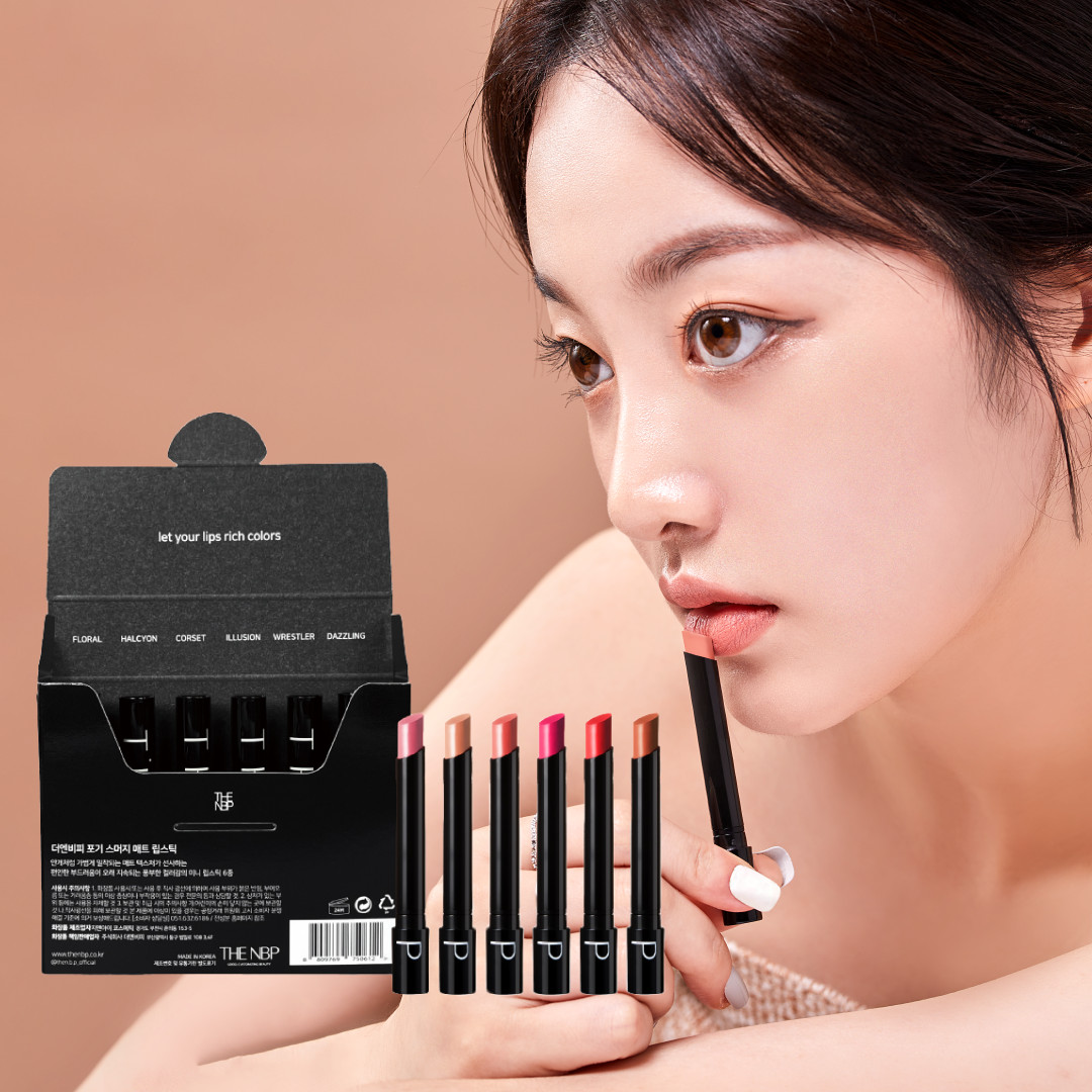 더엔비피 미니핑거 봄 여름 쿨톤 웜톤 포기스머지 매트 립스틱 6종 세트 - 상품 이미지
