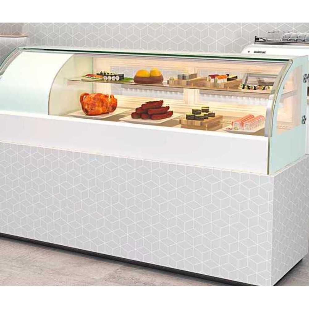 디저트 쇼케이스 케이크 전시 매장용 냉장 보관 장치 90x41x45 화이트 커브 - 상품 이미지
