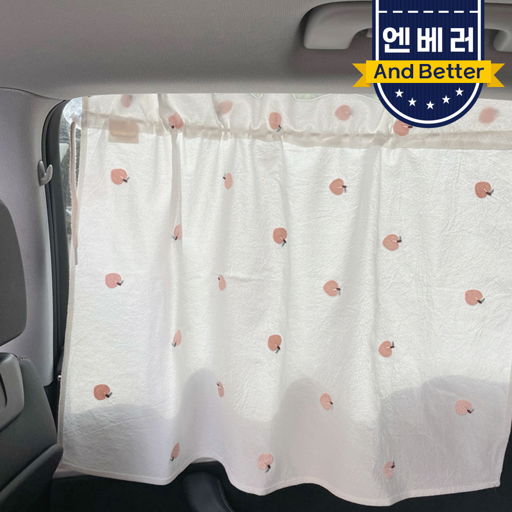 1+1 차량 햇빛가리개 커튼형 유아용 자수 귀여운 차량용 창문가리개 차박용 커튼 - 상세 이미지 5