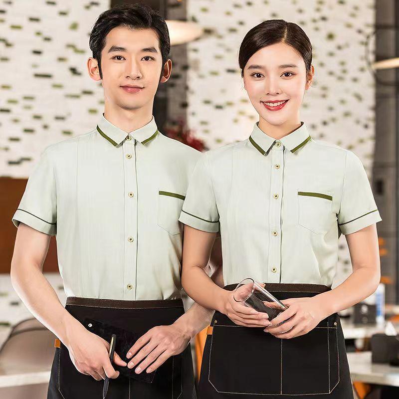 식당 카페유니폼 캐주얼 긴팔 서빙복 호텔 커피숍 그레이 조절식 버튼 긴팔 M - 상세 이미지 2