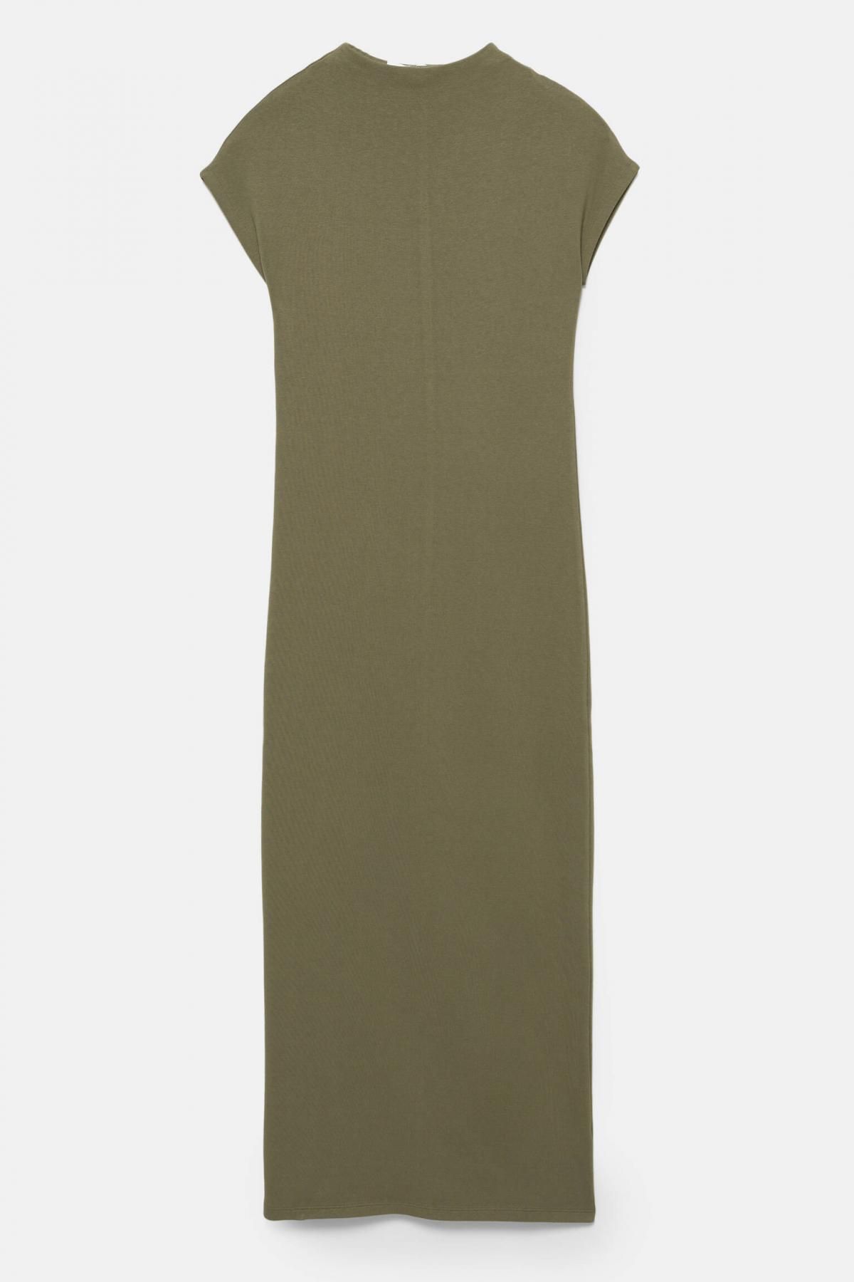 풀앤베어 미니멀 하이넥 미디 원피스 7394/349 KHAKI - 상품 이미지