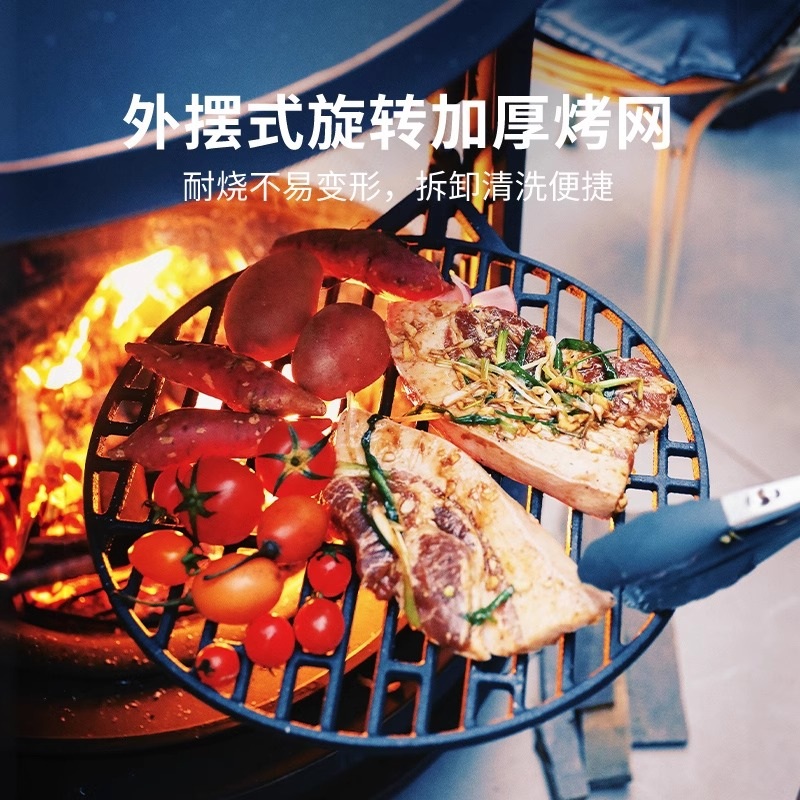 화목난로 캠핑 펠렛난로 난방 연통 주물 바비큐 그릴 스토브 불멍 - 상세 이미지 2