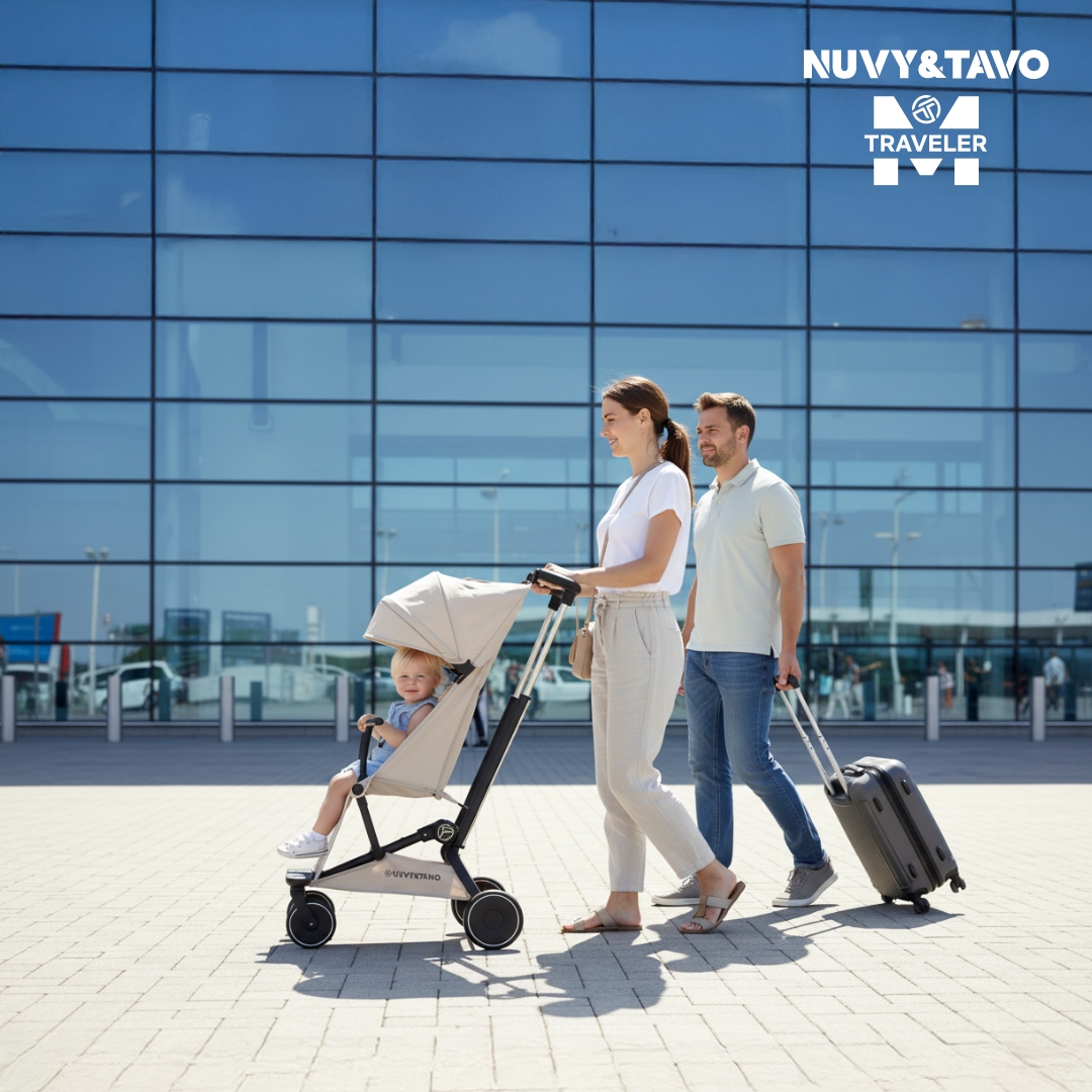 [누비앤타보] NUVY 트래블러M 여행용 트라이크 초경량 기내반입형 폴딩 베이지