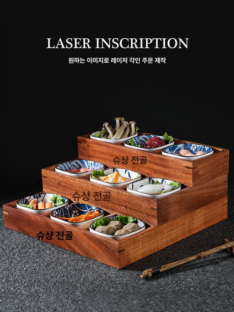반찬접시 쟁반 프라카그릇 업소용 나눔접시 그릇 일식 블루앤화이트 접시 낙엽 3개 - 상세 이미지 5