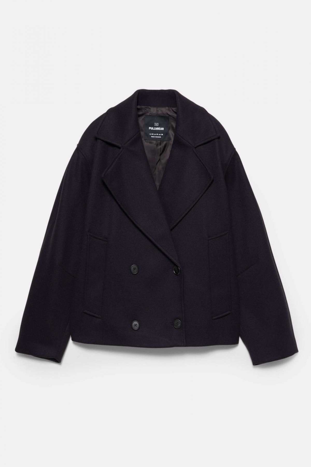 풀앤베어 모던 더블버튼 숏 코트 7800/311 NAVY - 상품 이미지