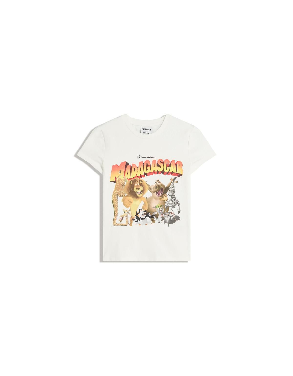 버쉬카 마다가스카르 프린트 반팔 티셔츠 7831/071 OFF WHITE - 상세 이미지 3