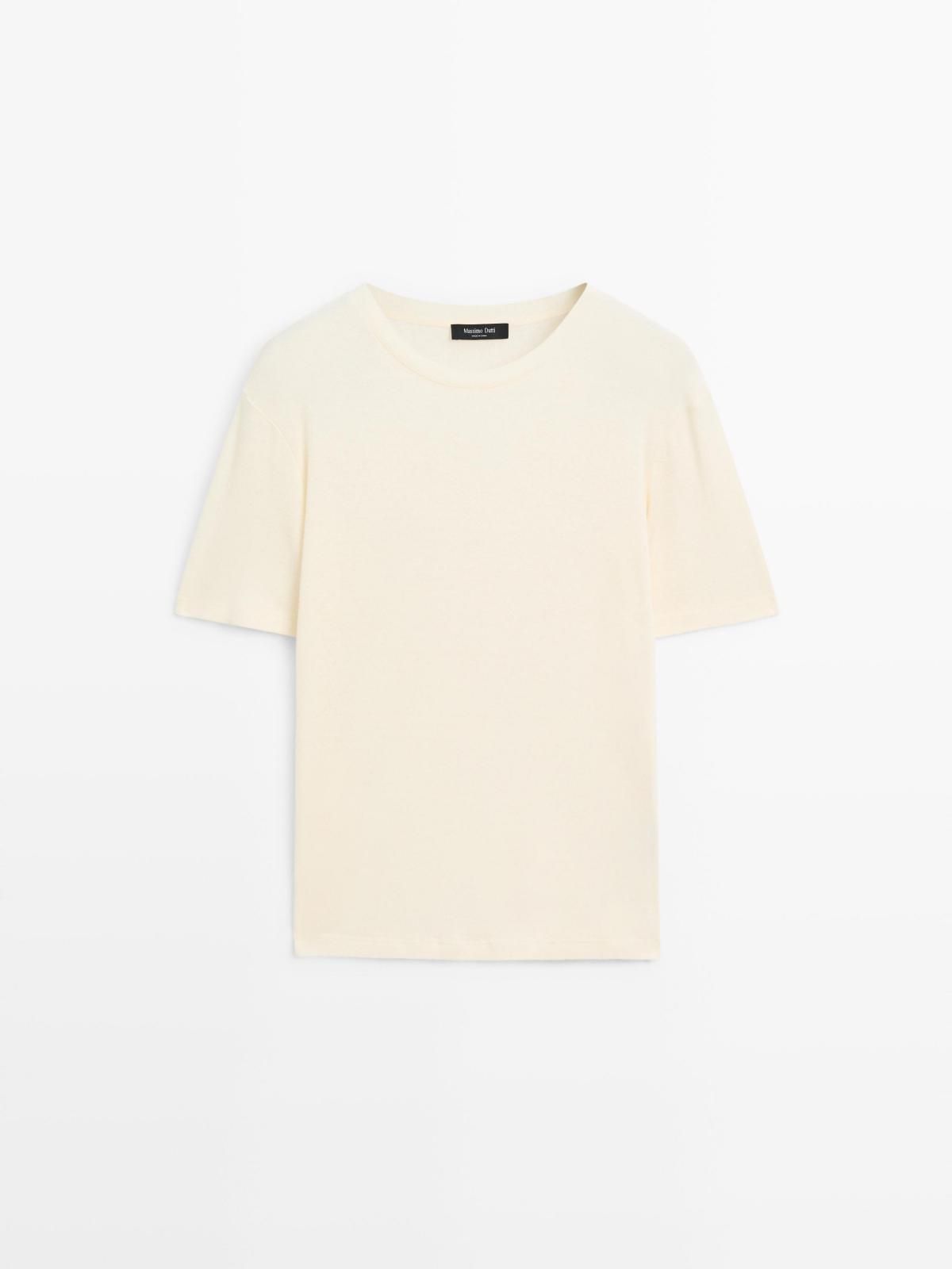마시모두띠 베이직 루즈핏 코튼블렌드 반팔 티셔츠 6282/106 PALE YELLOW - 상품 이미지