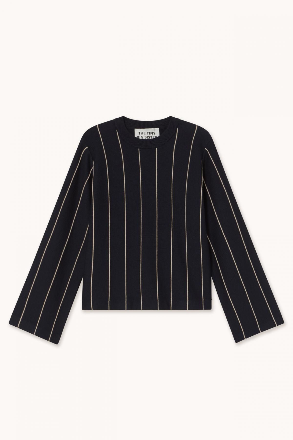 타이니코튼 스트라이프 네이비 테크니컬 긴팔 티셔츠 AW25-730107 ONE COLOR - 상품 이미지