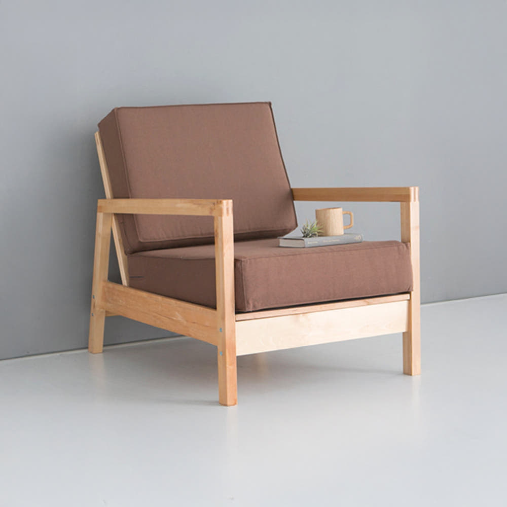 LILLBERG 1인소파 우드/그린, 1인용