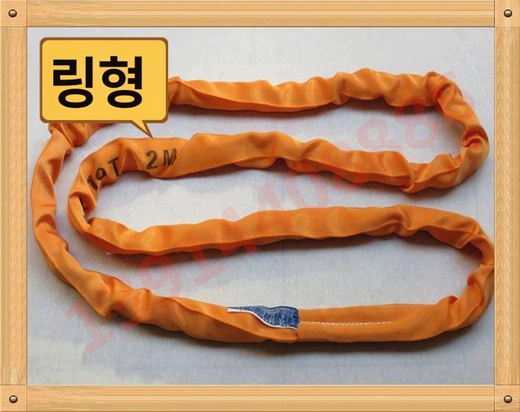 라운드 실링바 와이어 기장 양쪽 화물차아대 리프팅 하역 견인바 실링 견인 로프슬링 슬링바 3t 6m 양쪽끝버클 단일 스트립 - 상세 이미지 4