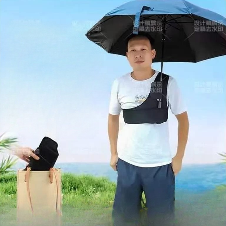 핸즈프리 우산 홀더 낚시 농사 햇빛 등에매는 어깨 휴대용 양산 튼튼한 초경량 파라솔 백팩 - 상품 이미지