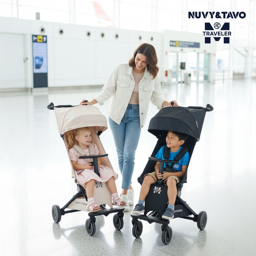 [누비앤타보] NUVY 트래블러M 여행용 트라이크 초경량 기내반입형 폴딩 블랙