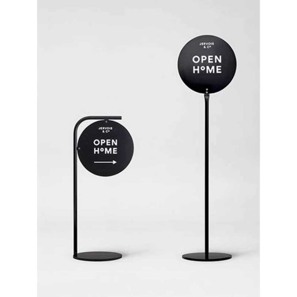 스텐 원형 철제 간판 방향판 인테리어 광고 매장용 화이트 30x120cm - 상품 이미지