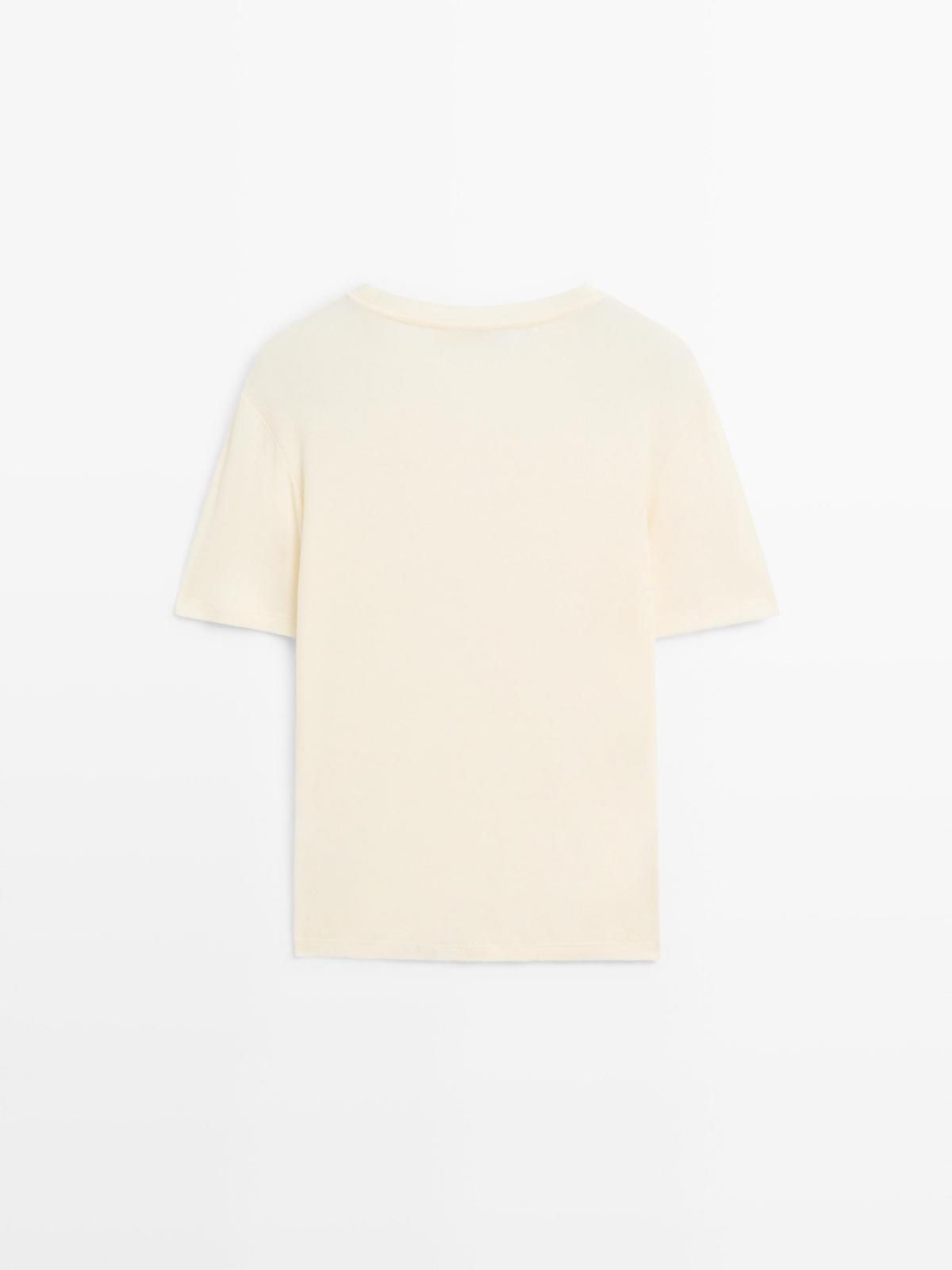 마시모두띠 베이직 루즈핏 코튼블렌드 반팔 티셔츠 6282/106 PALE YELLOW - 상세 이미지 3