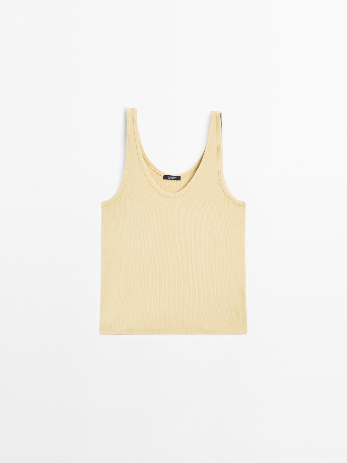 마시모두띠 코튼블렌드 슬림핏 리브드 민소매 라운드넥 탑 6241/201 WASHED - 상품 이미지