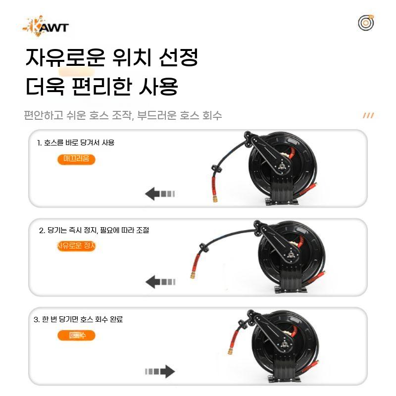 고압 세차 호스 분사기 청소 물호스 워터 파이프 자동 워터릴 구리스 커플러 중장비 - 상세 이미지 5