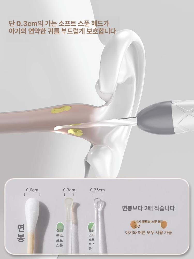 조명 귀파개 관리기 스캐너 클리너 이어 라이트 퍼플 1개 - 상세 이미지 3