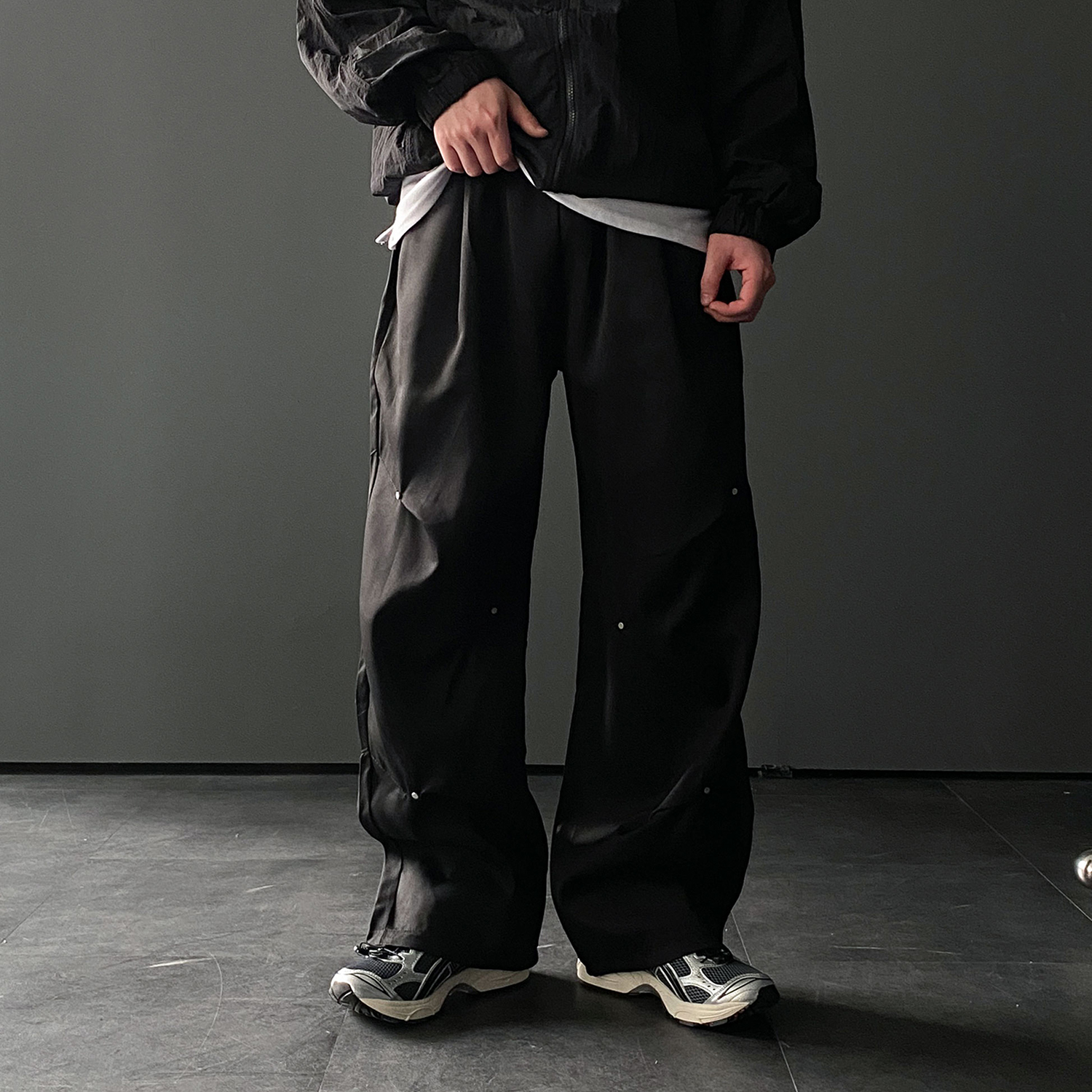 1+1 벌룬팬츠 파라슈트팬츠 통큰바지 남자와이드바지 - 상세 이미지 3