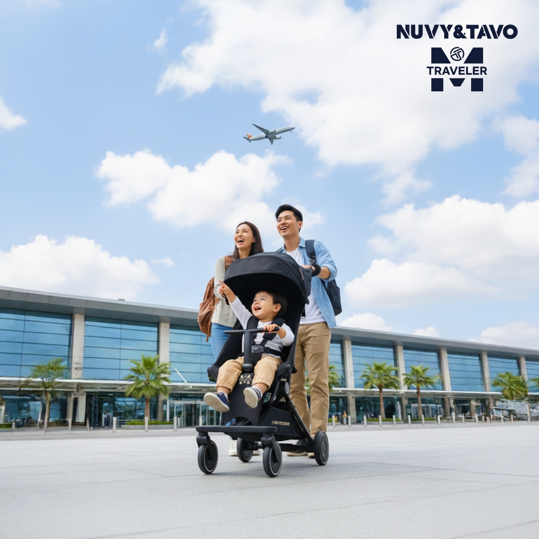 [누비앤타보] NUVY 트래블러M 여행용 트라이크 초경량 기내반입형 폴딩 베이지