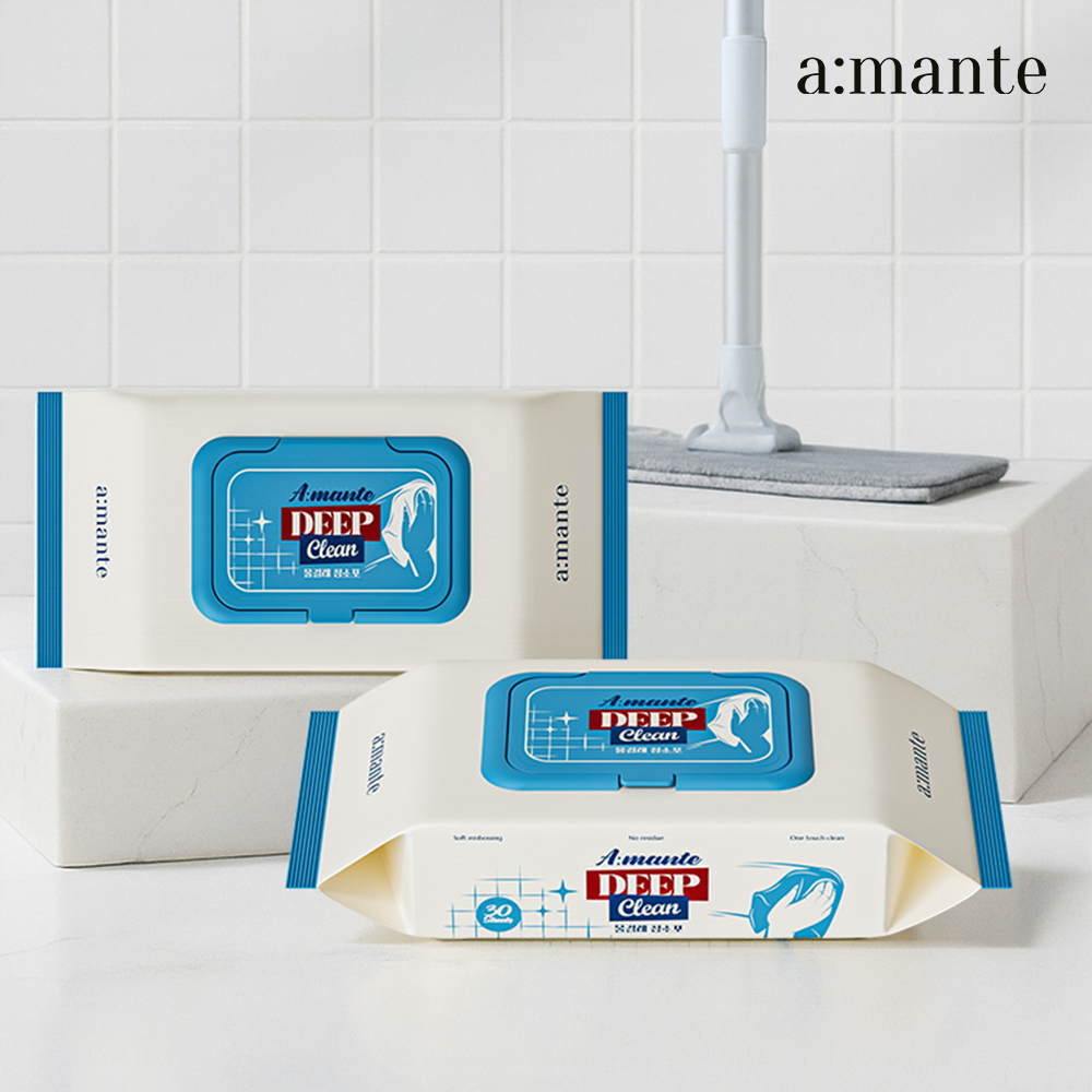 아망떼 딥클린 물걸레청소포 밀대 먼지 바닥 청소물티슈 대형 10팩 300매 제품 이미지