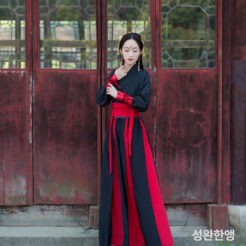 난타복 난타의상 무대 공연복 레드 화이트 바지 5피스 레드 손목 S 155-160cm 90-100파운드 - 상세 이미지 3